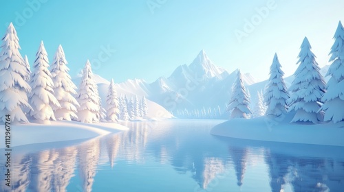 Cartoon Winter Forest Snow
