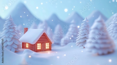 Cartoon Winter Forest Snow