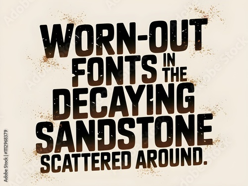Bold typography with a gradient from dark to light brown, resembling eroded sandstone, set against a light beige background.