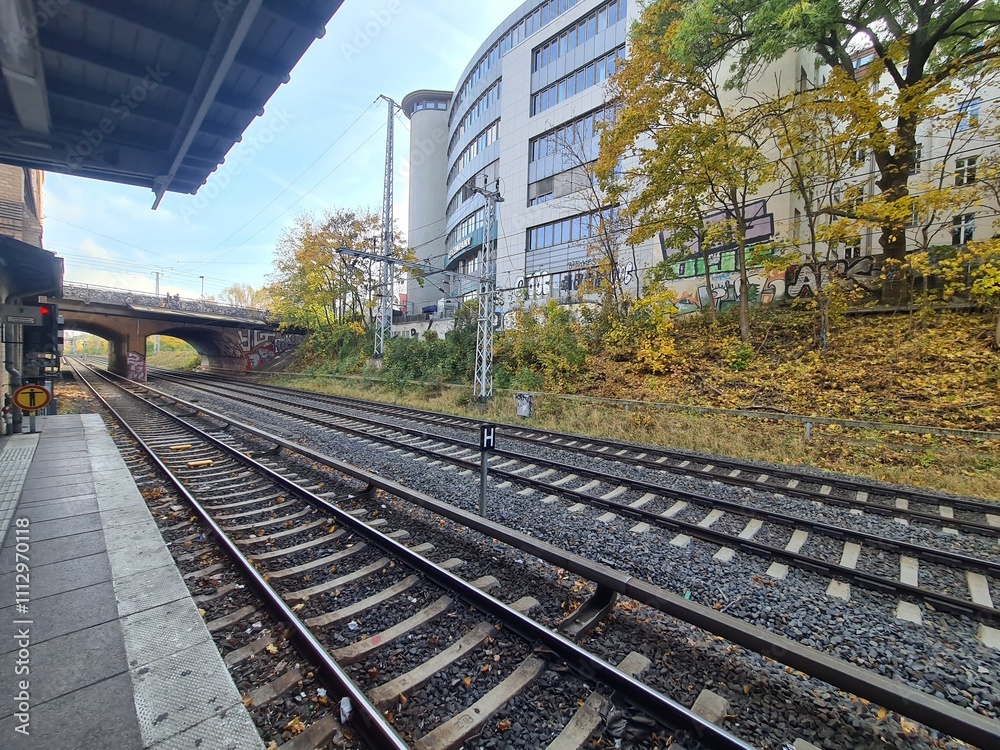 Fototapeta premium Bahngleise in Berlin