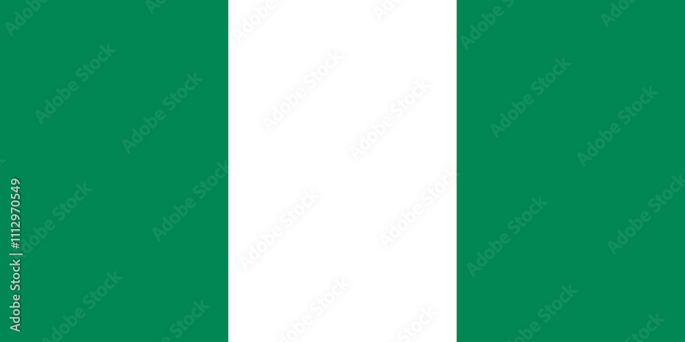 Nigeria flag in official colors, dimensions and aspect ratio. Vector flag symbolizing national pride, identity, heritage, patriotism and authority Nigeria flag in official colors, dimensions and aspect ratio. Vector flag symbolizing national pride, identity, heritage, patriotism and authority