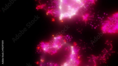 Happy new year 2025 motion animation. Abstract motion background shining colorful particles. New year and Christmas 2025, 2024 background. Seamless 4K loop video.