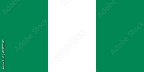 Nigeria flag in official colors, dimensions and aspect ratio. Vector flag symbolizing national pride, identity, heritage, patriotism and authority