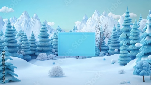 Cartoon Winter Forest Snow