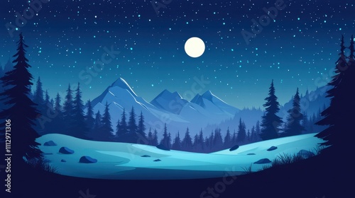 Cartoon Winter Forest Snow