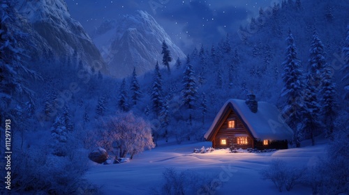 Cartoon Winter Forest Snow