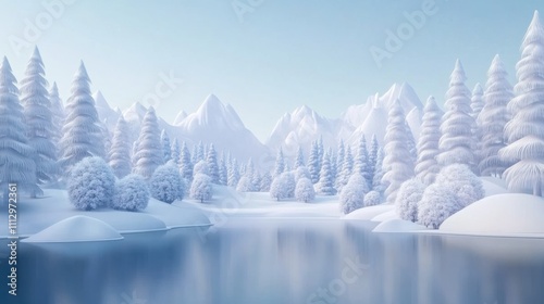 Cartoon Winter Forest Snow