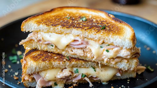 Delightful fusion of flavors in grilled chicken cordon bleu grilled cheese sandwich for a comforting meal experience