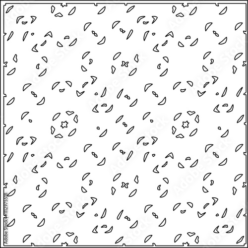 Abstract shapes.Patterns from lines.White wallpaper. Vector graphics for design, textile, decoration, cover, wallpaper, web background, wrapping paper, fabric, packaging. Repeating pattern.