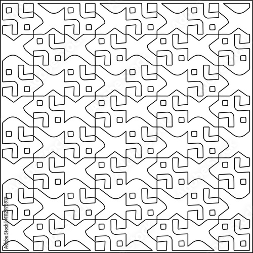 Abstract shapes.Patterns from lines.White wallpaper. Vector graphics for design, textile, decoration, cover, wallpaper, web background, wrapping paper, fabric, packaging. Repeating pattern.
