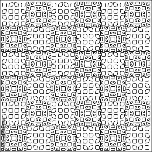 Abstract shapes.Patterns from lines.White wallpaper. Vector graphics for design, textile, decoration, cover, wallpaper, web background, wrapping paper, fabric, packaging. Repeating pattern.