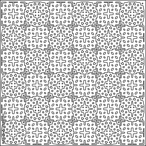 Abstract shapes.Patterns from lines.White wallpaper. Vector graphics for design, textile, decoration, cover, wallpaper, web background, wrapping paper, fabric, packaging. Repeating pattern.