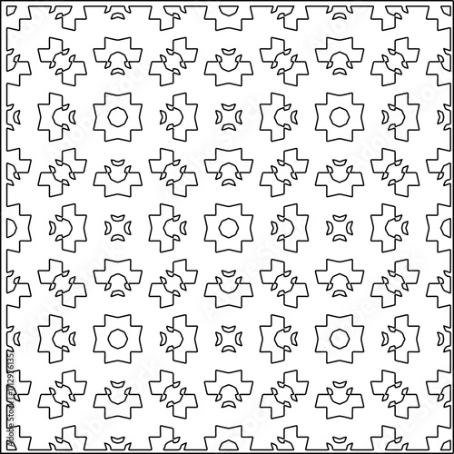 Abstract shapes.Patterns from lines.White wallpaper. Vector graphics for design, textile, decoration, cover, wallpaper, web background, wrapping paper, fabric, packaging. Repeating pattern.