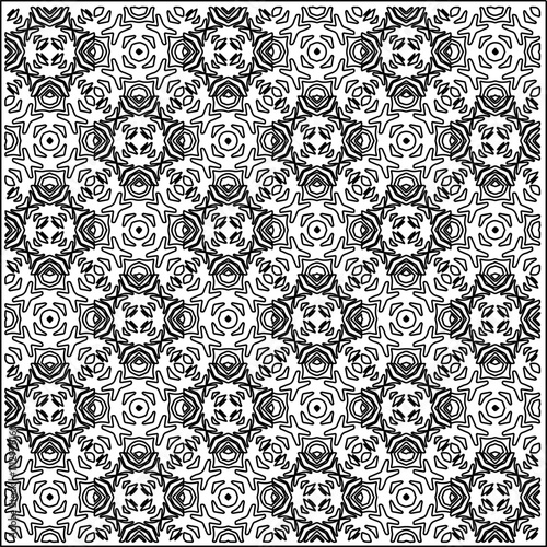 Abstract shapes.Patterns from lines.White wallpaper. Vector graphics for design, textile, decoration, cover, wallpaper, web background, wrapping paper, fabric, packaging. Repeating pattern.
