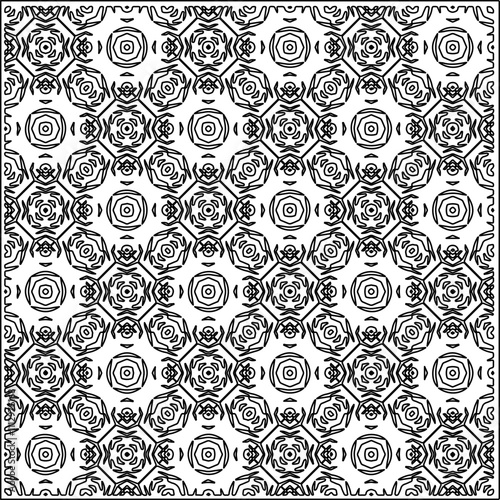 Abstract shapes.Patterns from lines.White wallpaper. Vector graphics for design, textile, decoration, cover, wallpaper, web background, wrapping paper, fabric, packaging. Repeating pattern.