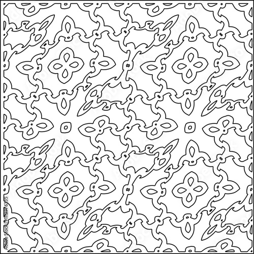 Abstract shapes.Patterns from lines.White wallpaper. Vector graphics for design, textile, decoration, cover, wallpaper, web background, wrapping paper, fabric, packaging. Repeating pattern.