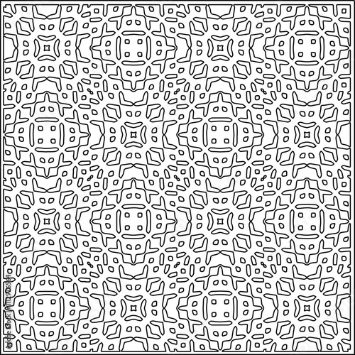 Abstract shapes.Patterns from lines.White wallpaper. Vector graphics for design, textile, decoration, cover, wallpaper, web background, wrapping paper, fabric, packaging. Repeating pattern.