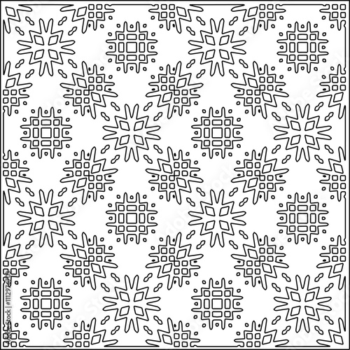 Abstract shapes.Patterns from lines.White wallpaper. Vector graphics for design, textile, decoration, cover, wallpaper, web background, wrapping paper, fabric, packaging. Repeating pattern.