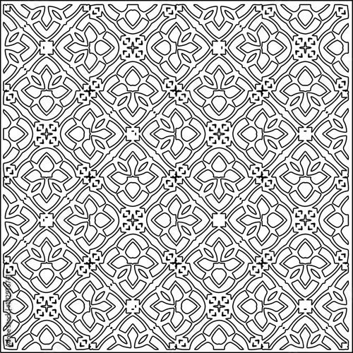 Abstract shapes.Patterns from lines.White wallpaper. Vector graphics for design, textile, decoration, cover, wallpaper, web background, wrapping paper, fabric, packaging. Repeating pattern.