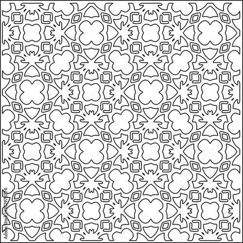 Abstract shapes.Patterns from lines.White wallpaper. Vector graphics for design, textile, decoration, cover, wallpaper, web background, wrapping paper, fabric, packaging. Repeating pattern.