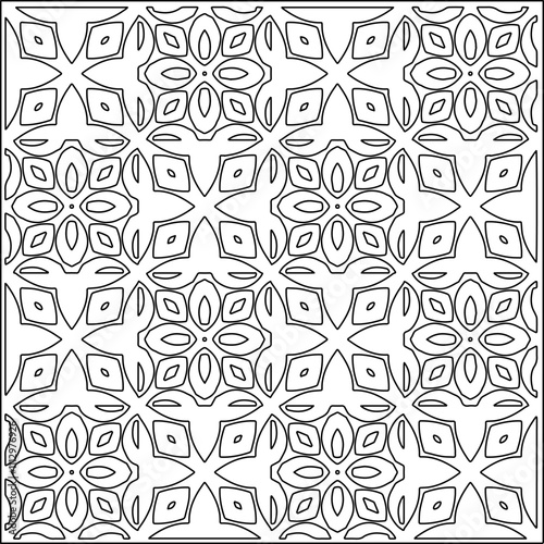 Abstract shapes.Patterns from lines.White wallpaper. Vector graphics for design, textile, decoration, cover, wallpaper, web background, wrapping paper, fabric, packaging. Repeating pattern.