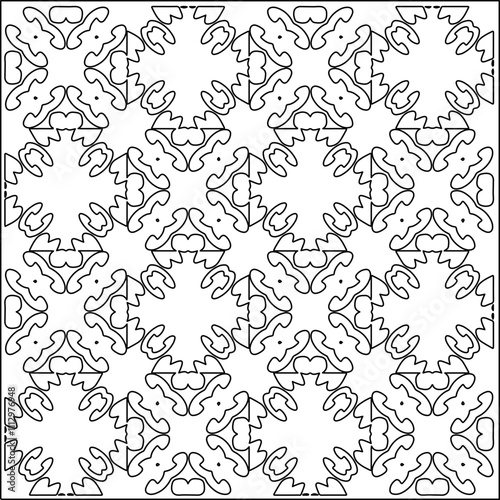 Abstract shapes.Patterns from lines.White wallpaper. Vector graphics for design, textile, decoration, cover, wallpaper, web background, wrapping paper, fabric, packaging. Repeating pattern.