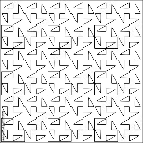 Abstract shapes.Patterns from lines.White wallpaper. Vector graphics for design, textile, decoration, cover, wallpaper, web background, wrapping paper, fabric, packaging. Repeating pattern.