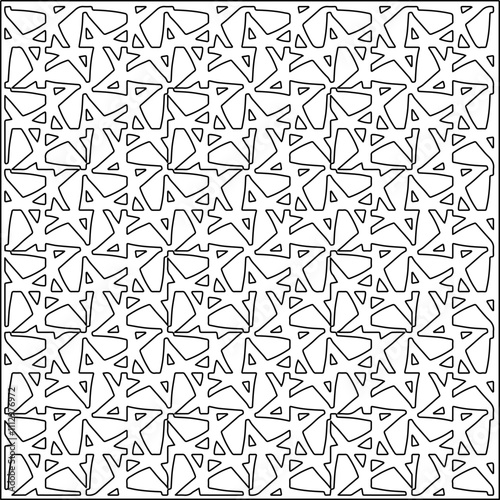 Abstract shapes.Patterns from lines.White wallpaper. Vector graphics for design, textile, decoration, cover, wallpaper, web background, wrapping paper, fabric, packaging. Repeating pattern.