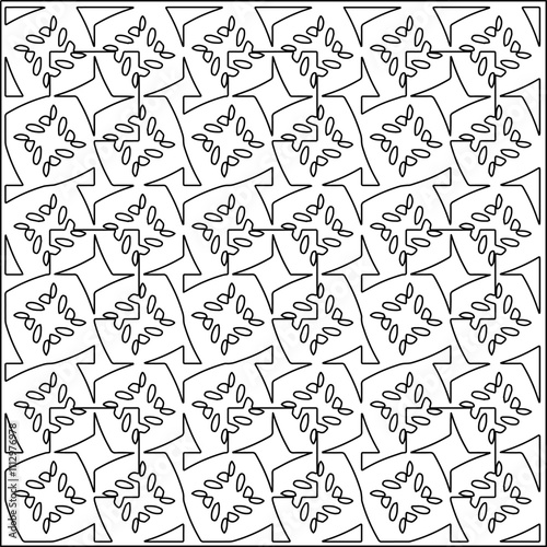 Abstract shapes.Patterns from lines.White wallpaper. Vector graphics for design, textile, decoration, cover, wallpaper, web background, wrapping paper, fabric, packaging. Repeating pattern.