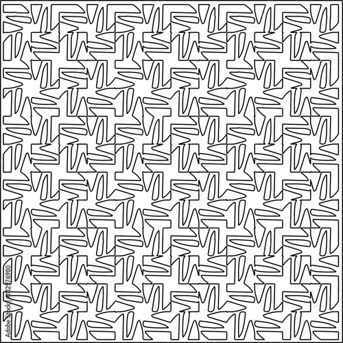 Abstract shapes.Patterns from lines.White wallpaper. Vector graphics for design, textile, decoration, cover, wallpaper, web background, wrapping paper, fabric, packaging. Repeating pattern.