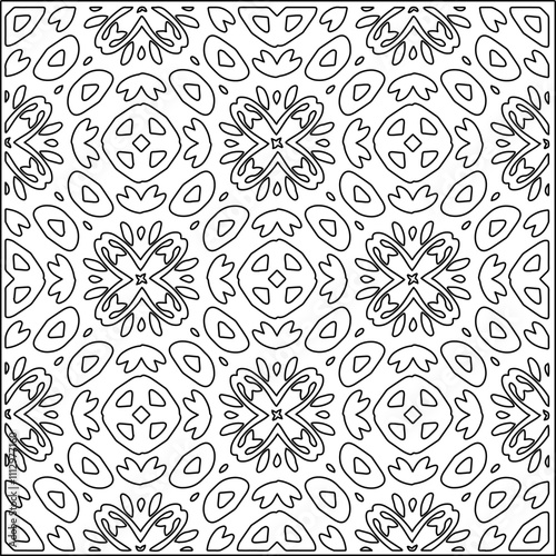 Abstract shapes.Patterns from lines.White wallpaper. Vector graphics for design, textile, decoration, cover, wallpaper, web background, wrapping paper, fabric, packaging. Repeating pattern.