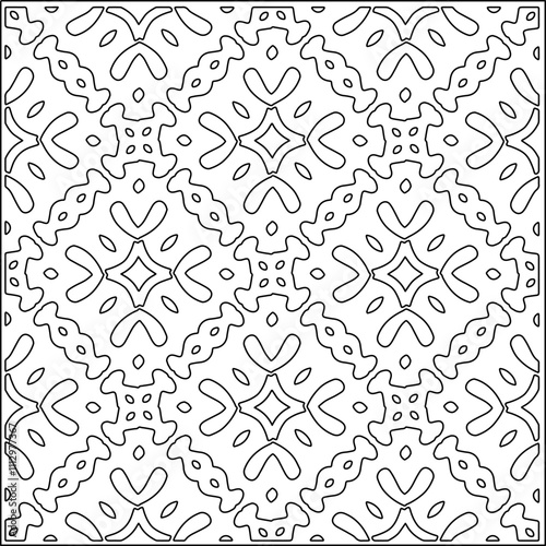 Abstract shapes.Patterns from lines.White wallpaper. Vector graphics for design, textile, decoration, cover, wallpaper, web background, wrapping paper, fabric, packaging. Repeating pattern.