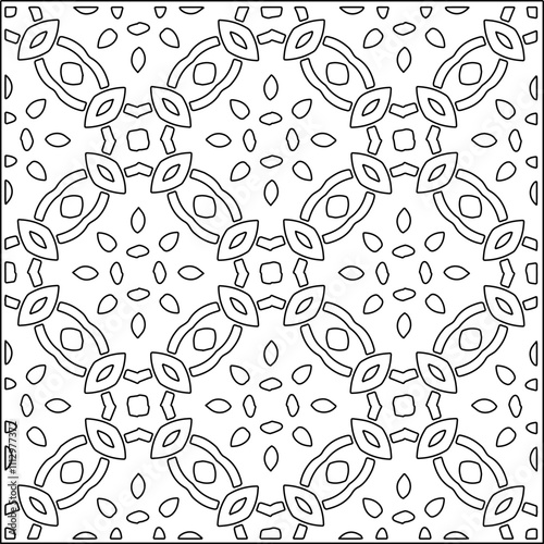 Abstract shapes.Patterns from lines.White wallpaper. Vector graphics for design, textile, decoration, cover, wallpaper, web background, wrapping paper, fabric, packaging. Repeating pattern.