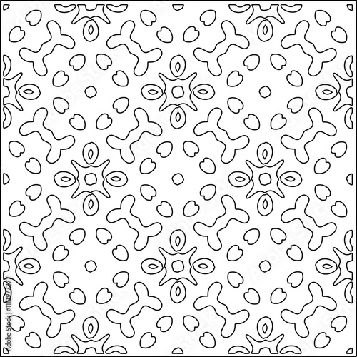 Abstract shapes.Patterns from lines.White wallpaper. Vector graphics for design, textile, decoration, cover, wallpaper, web background, wrapping paper, fabric, packaging. Repeating pattern.