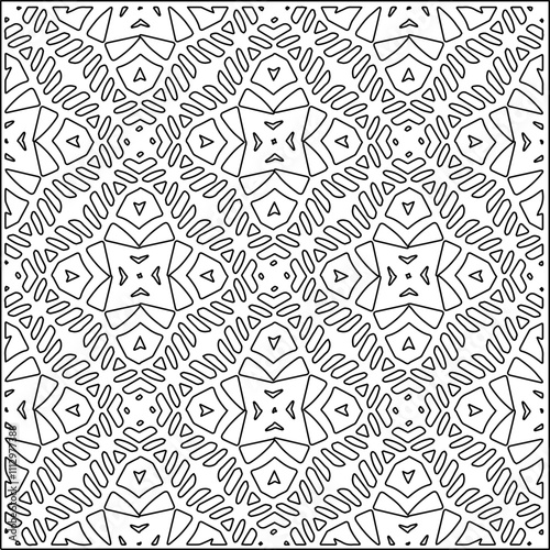 Abstract shapes.Patterns from lines.White wallpaper. Vector graphics for design, textile, decoration, cover, wallpaper, web background, wrapping paper, fabric, packaging. Repeating pattern.