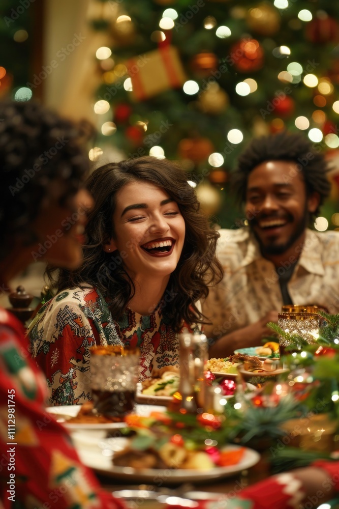 People gathered around a dinner table with various dishes and glasses People gathered around a dinner table with various dishes and glasses