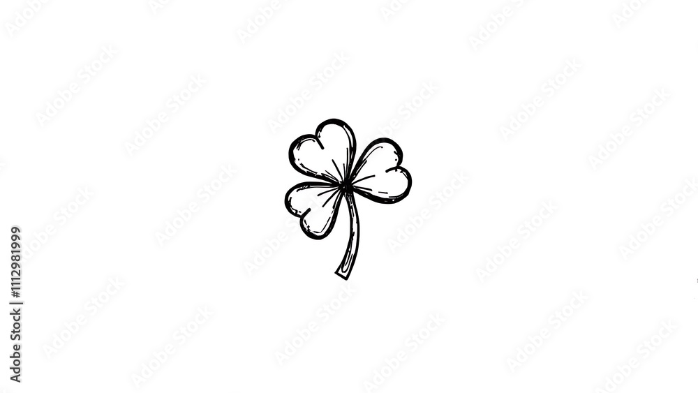 Pencil drawing of clover, white background. Isolated background. St. Patrick's Day. sketch Pencil drawing of clover, white background. Isolated background. St. Patrick's Day. sketch