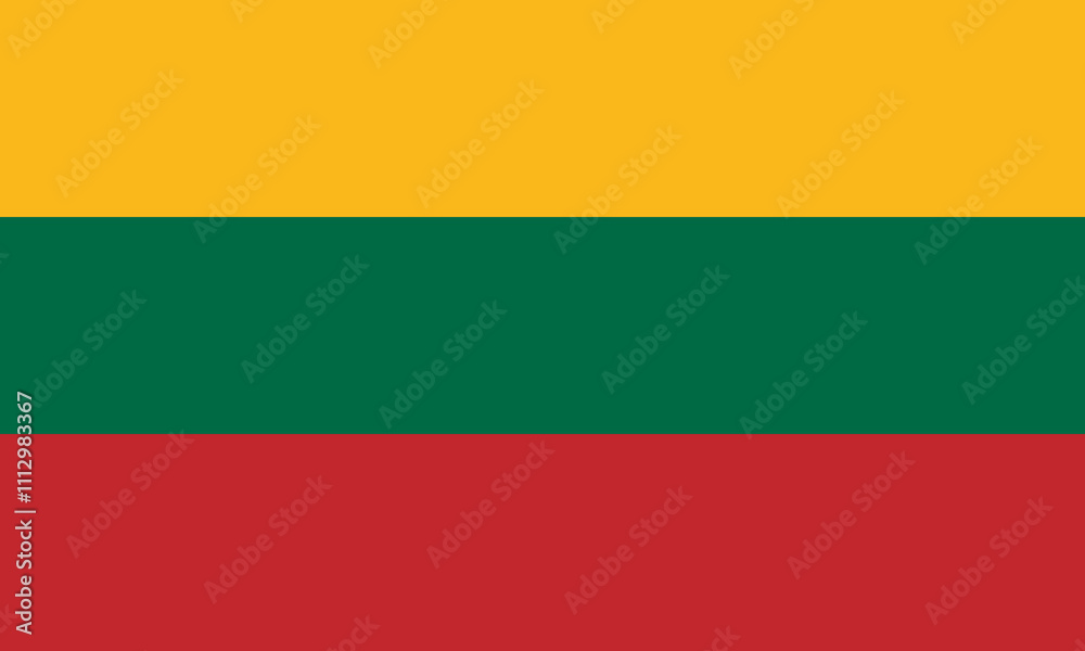 Lithuania flag in official colors, dimensions and aspect ratio. Vector flag symbolizing national pride, identity, heritage, patriotism and authority Lithuania flag in official colors, dimensions and aspect ratio. Vector flag symbolizing national pride, identity, heritage, patriotism and authority