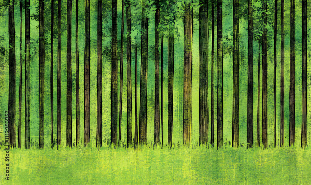 Serene stylized forest landscape featuring a row of trees and a grassy field, ideal for nature-themed designs and backgrounds. Serene stylized forest landscape featuring a row of trees and a grassy field, ideal for nature-themed designs and backgrounds.