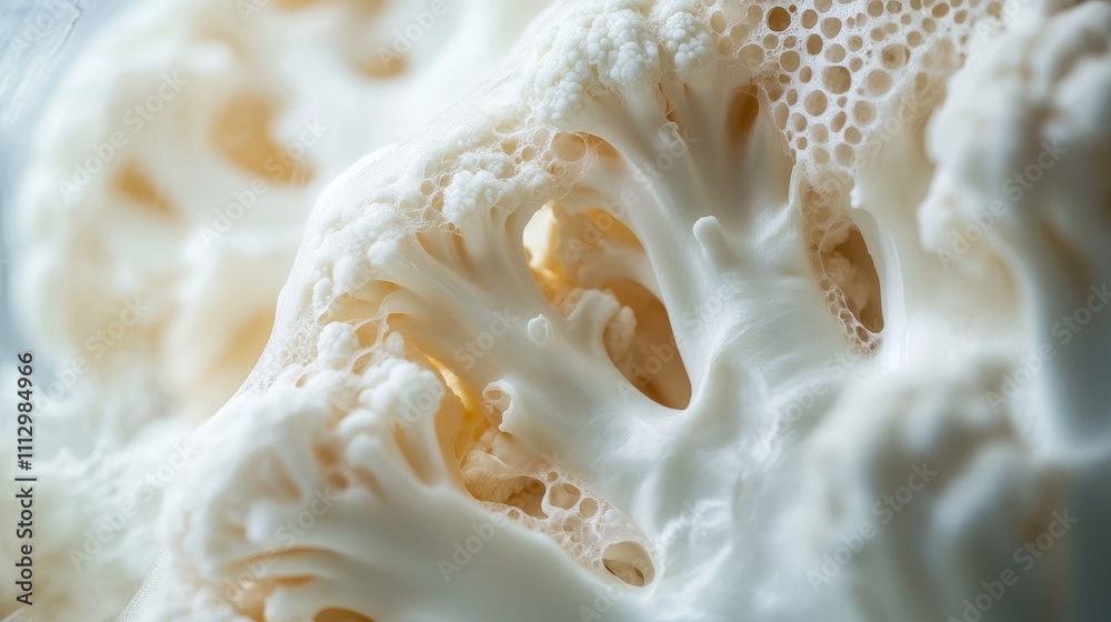 Detailed view of fresh cauliflower florets with a natural, organic texture.
Detailed view of fresh cauliflower florets with a natural, organic texture.