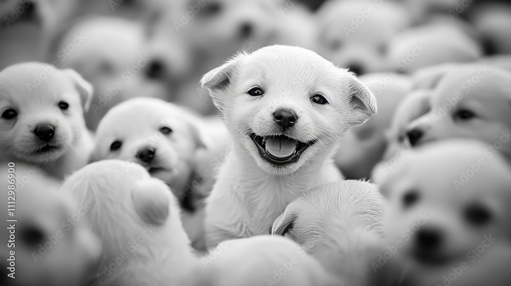 A group of cheerful Dalmatian puppies displaying happiness and togetherness, ideal for themes of companionship and joy. A group of cheerful Dalmatian puppies displaying happiness and togetherness, ideal for themes of companionship and joy.