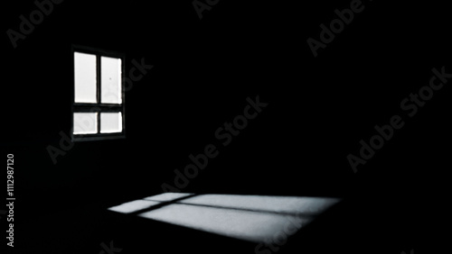 suicide concept. suicidal mood. melancholy and doom. rope noose, skulls empty black room