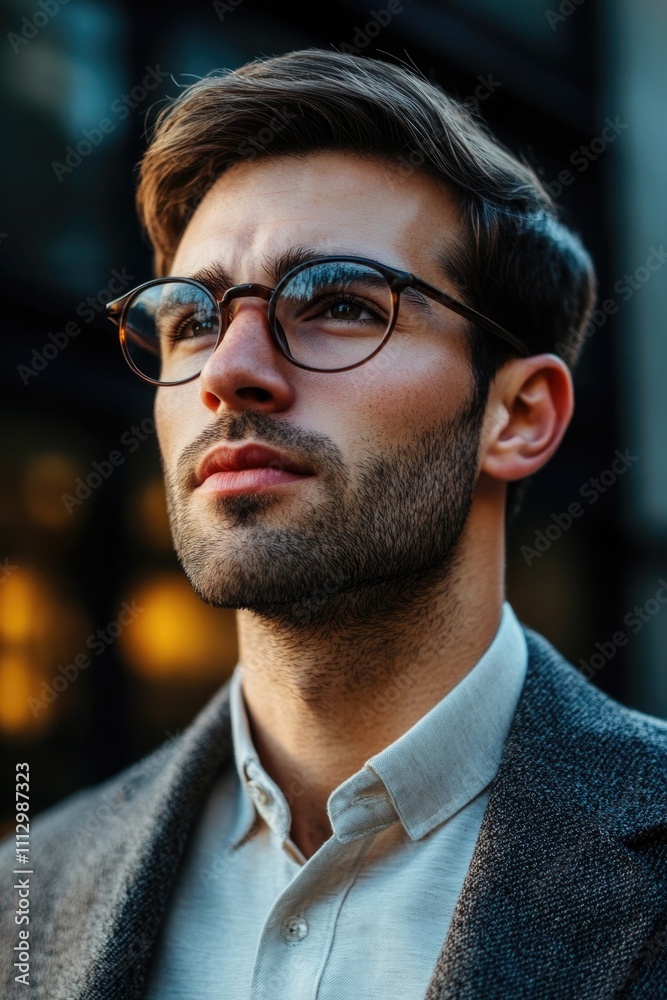 A man wearing glasses and a suit jacket A man wearing glasses and a suit jacket