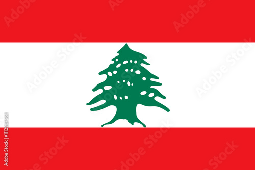 Lebanon flag in official colors, dimensions and aspect ratio. Vector flag symbolizing national pride, identity, heritage, patriotism and authority