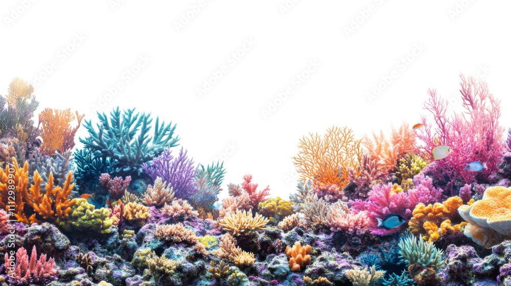 Fototapeta premium Coral reef transparent background