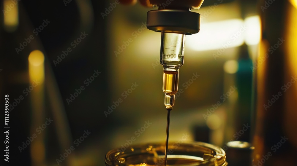 A person fills a container with a substance A person fills a container with a substance