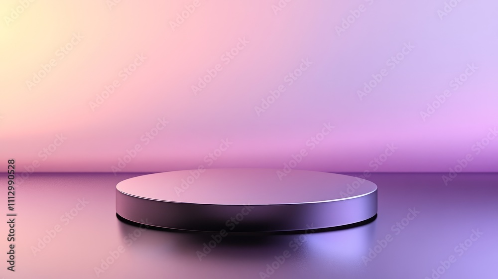 circular podium in a simple space
