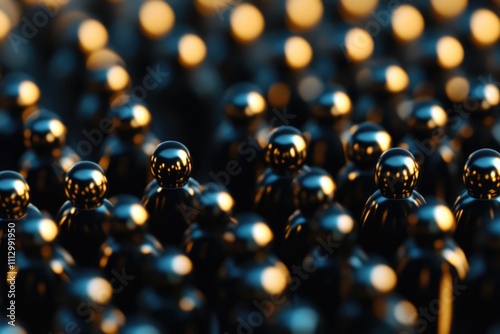 A collection of reflective balls illuminated by indirect light