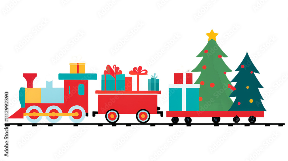 A festive toy train loaded with presents and a Christmas tree. Holiday Train A festive toy train loaded with presents and a Christmas tree. Holiday Train