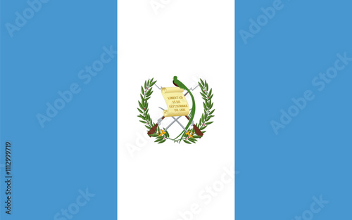 Guatemala flag in official colors, dimensions and aspect ratio. Vector flag symbolizing national pride, identity, heritage, patriotism and authority